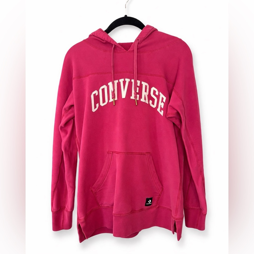 Converse Pink Spellout Hoodie Pullover Y2K Streetwear Cozy Size XS S
